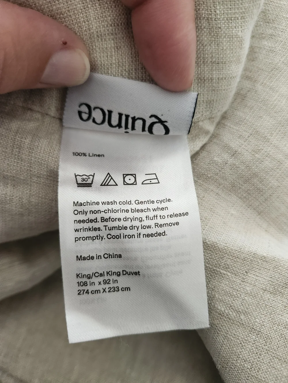 NWT Quince European Linen Duvet Cover Set King Cal King Natural Chambray
